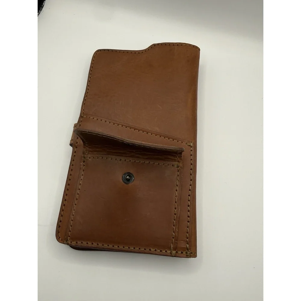 Kelly Moore Brown Genuine Leather Travel Wallet Organizer Passport Holder Clutch